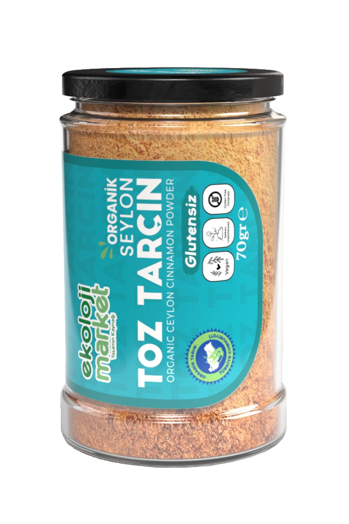 Organik Glutensiz Kavanoz Toz Tarçın Seylon 70 gr