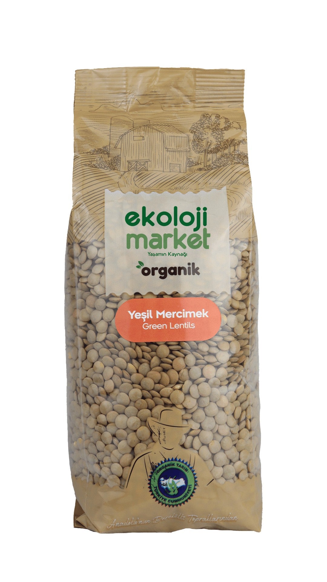 Organik Glutensiz Yeşil Mercimek 750 gr