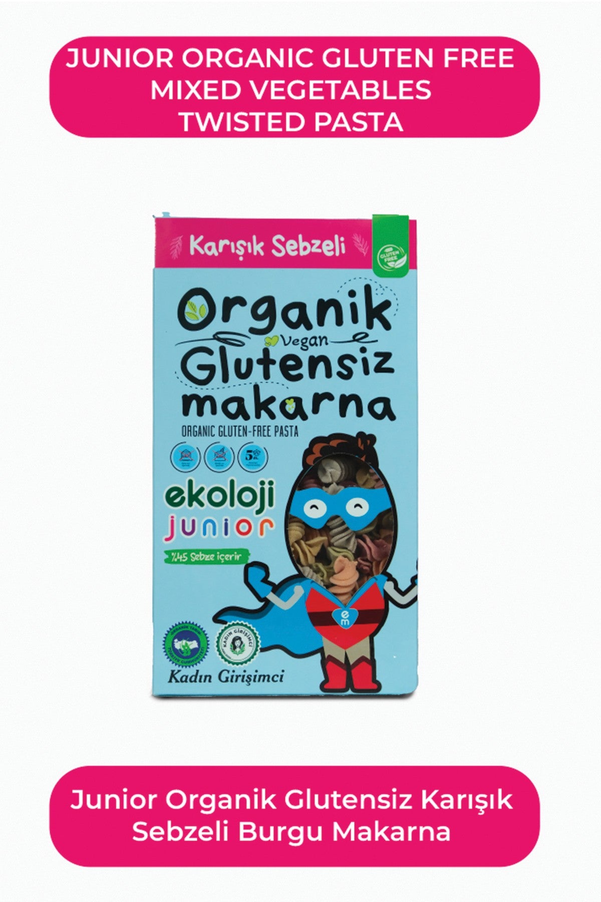 Organik Glutensiz Makarna Sebzeli Burgu 200 Gr