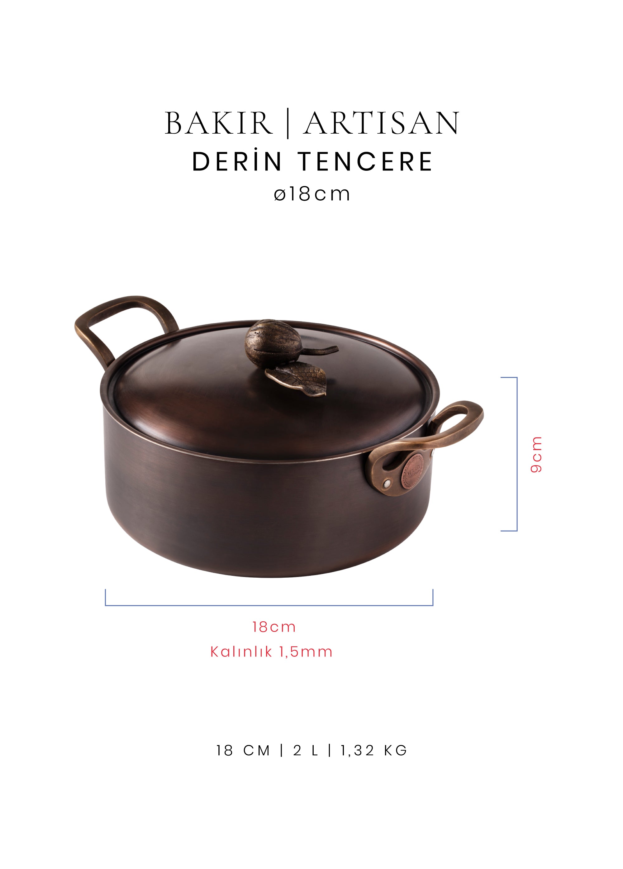 Voeux Derin Tencere - Bakır - Artisan