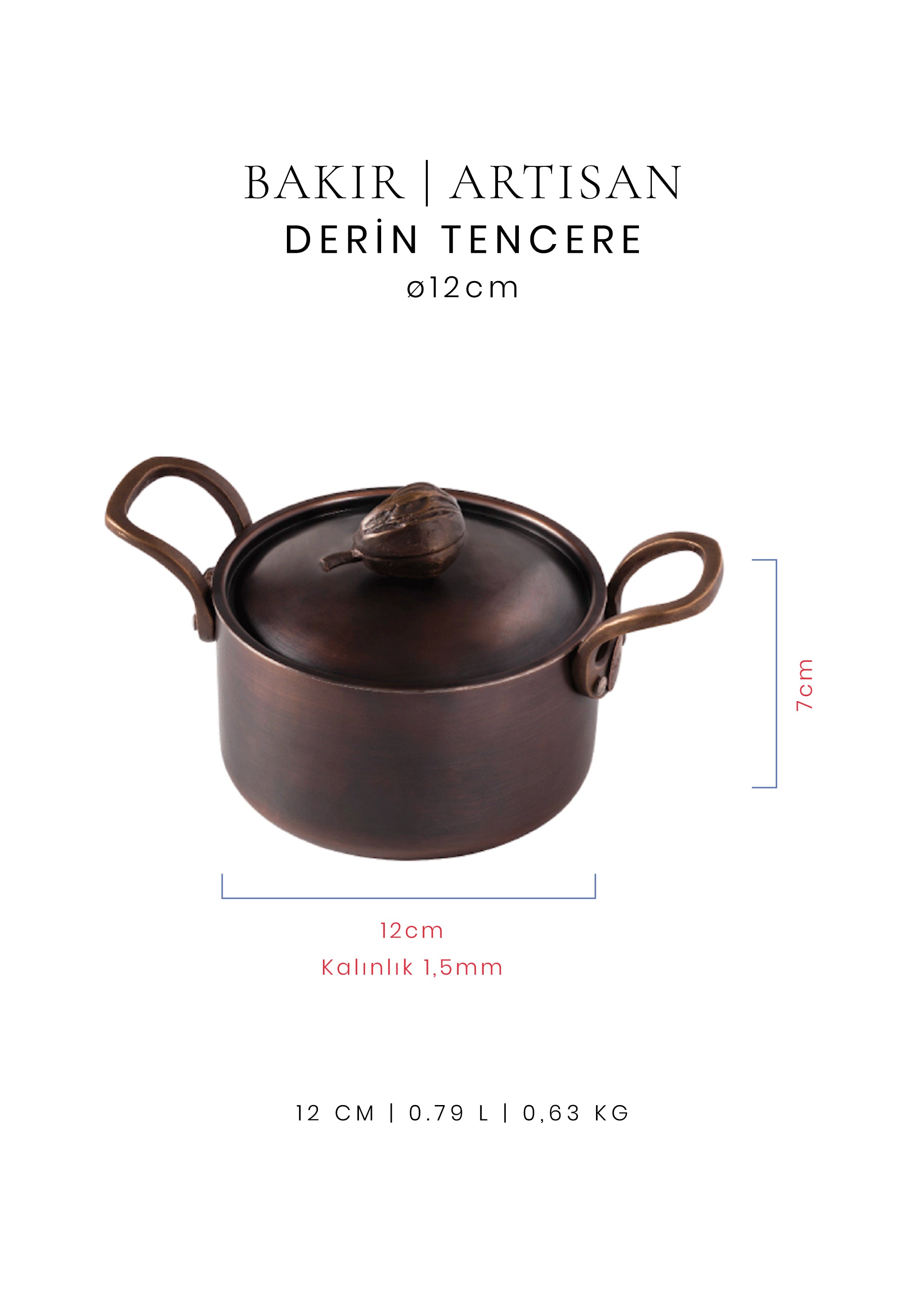 Voeux Derin Tencere - Bakır - Artisan