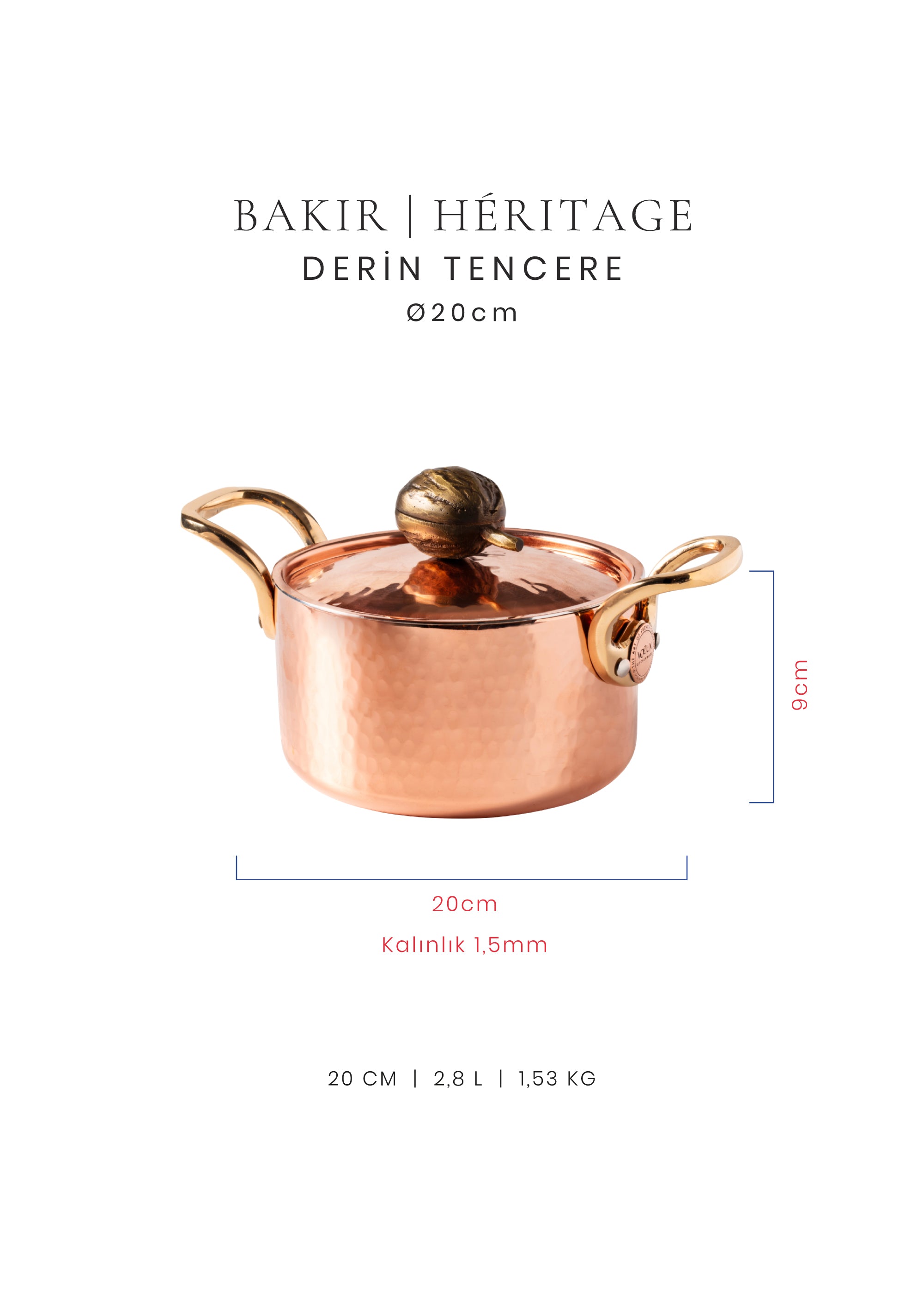 Voeux Derin Tencere - Bakır - Héritage
