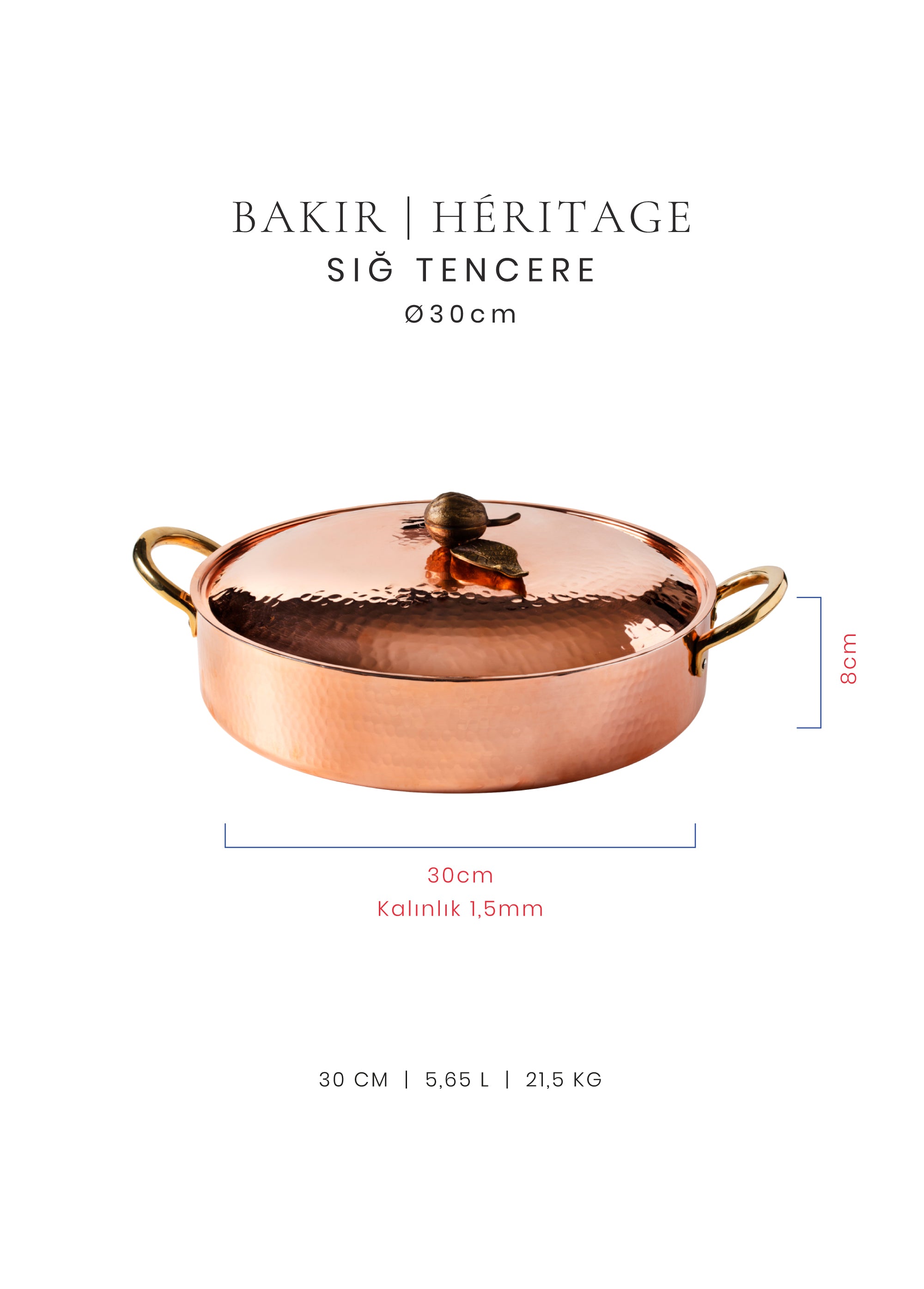 Voeux Sığ Tencere - Bakır - Héritage