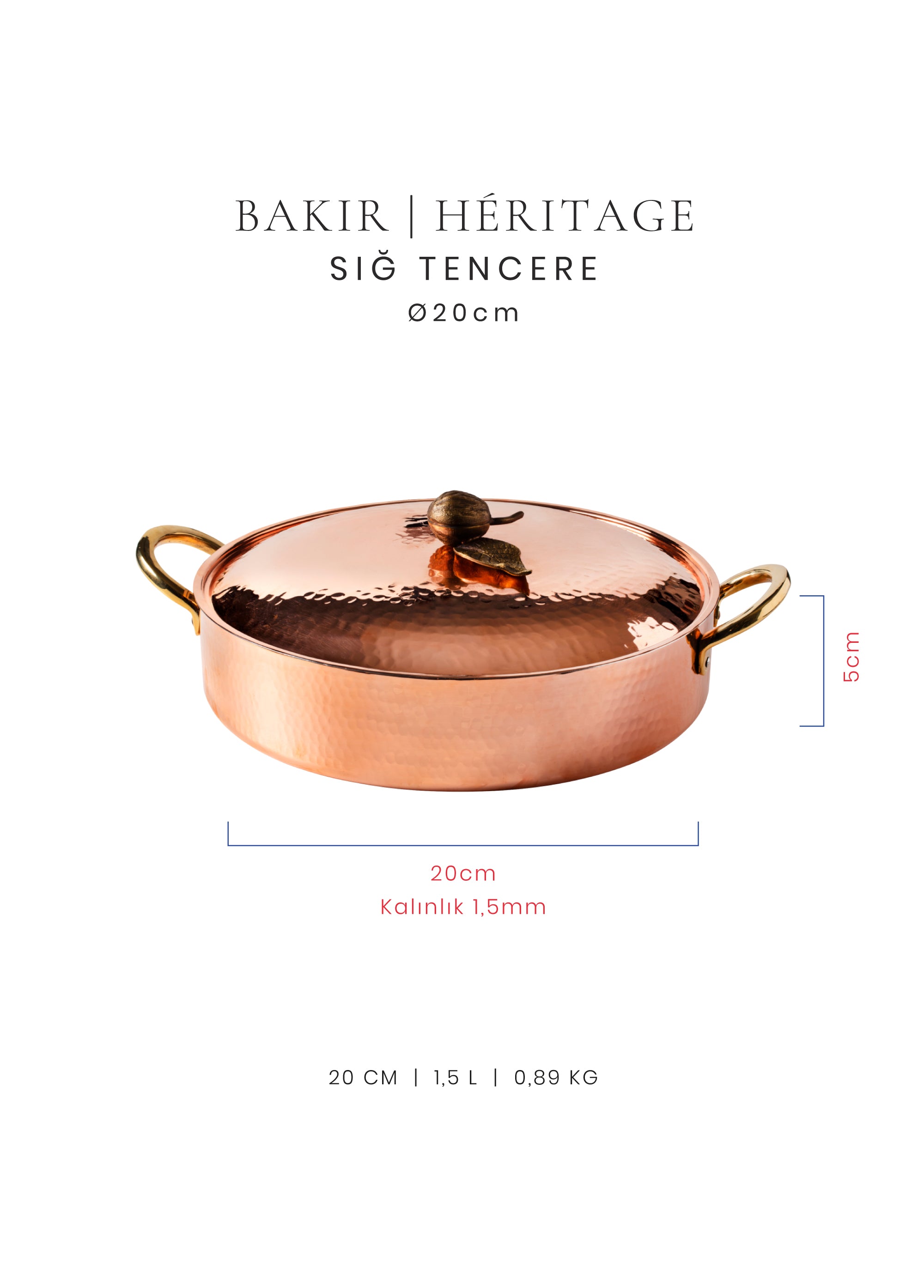 Voeux Sığ Tencere - Bakır - Héritage