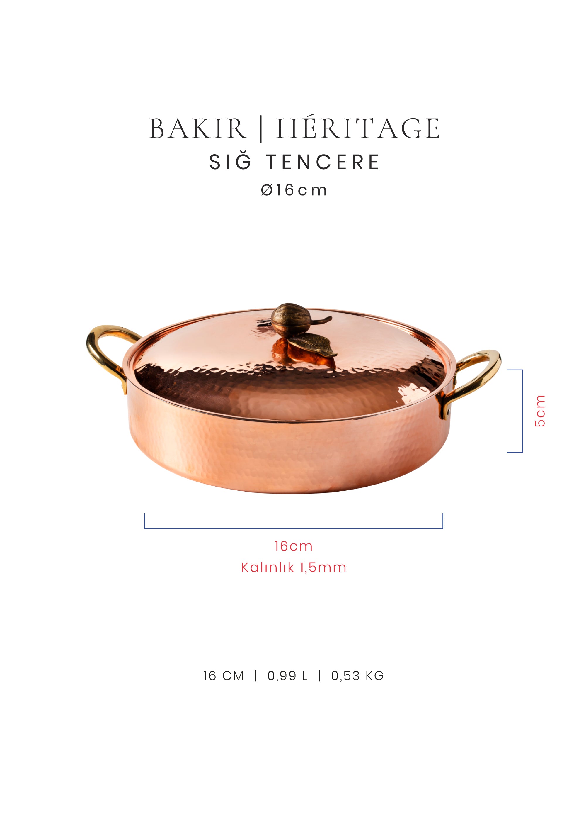 Voeux Sığ Tencere - Bakır - Héritage
