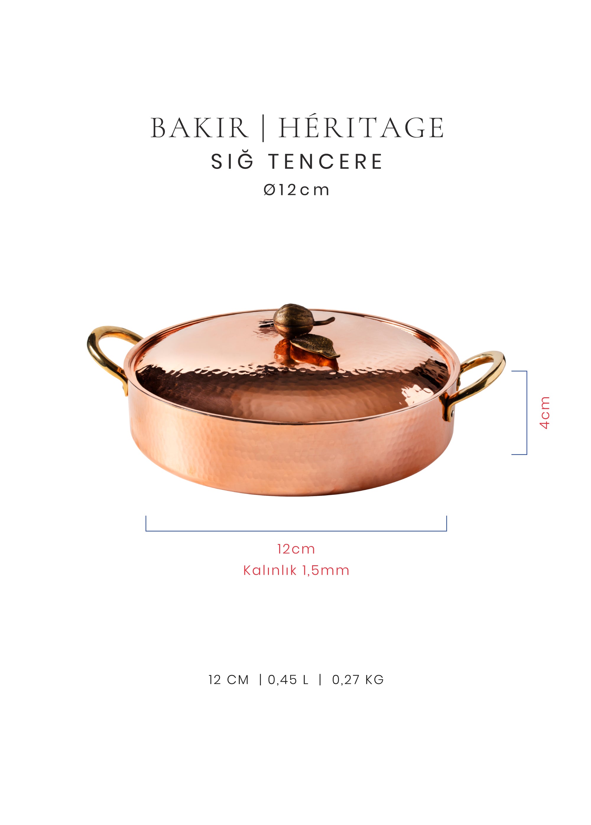 Voeux Sığ Tencere - Bakır - Héritage