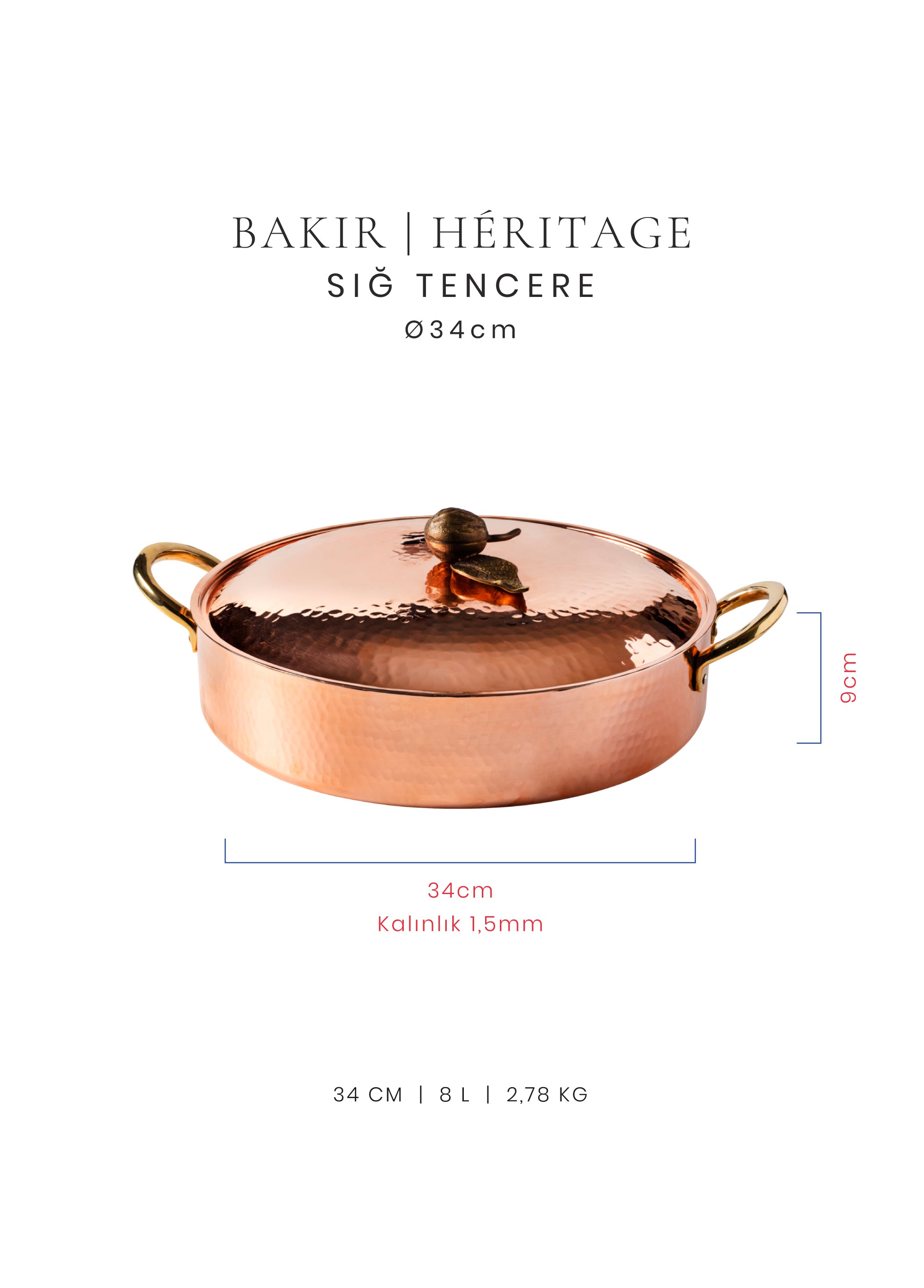 Voeux Sığ Tencere - Bakır - Héritage