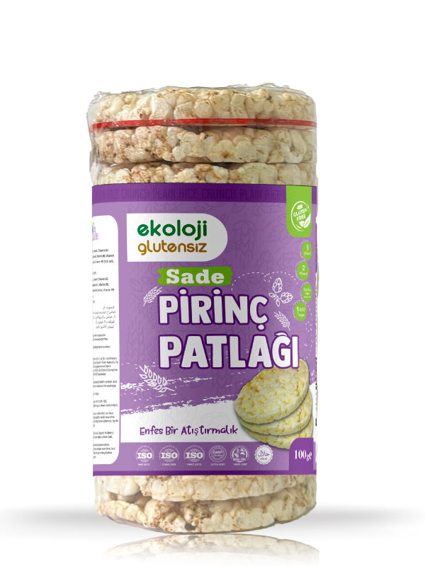 Glutensiz Sade Pirinç Patlağı 100 Gr