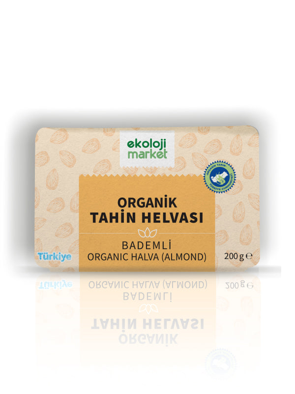 Organik Glutensiz Şekersiz Tahin Helvası Bademli 200 gr