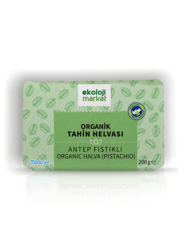 Organik Glutensiz Şekersiz Tahin Helvası Antep Fıstıklı 200 gr