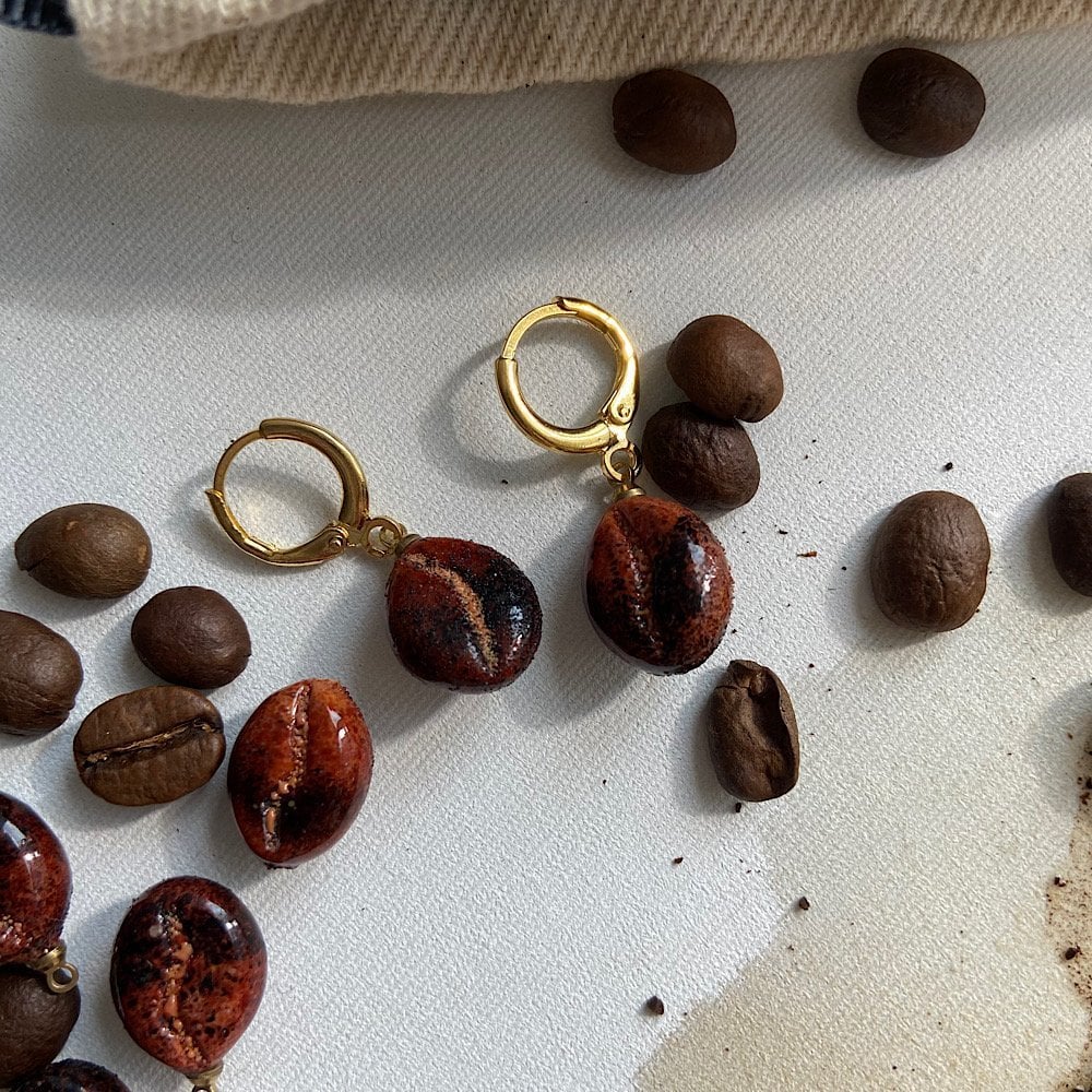 Kahve Çekirdeği Küpe