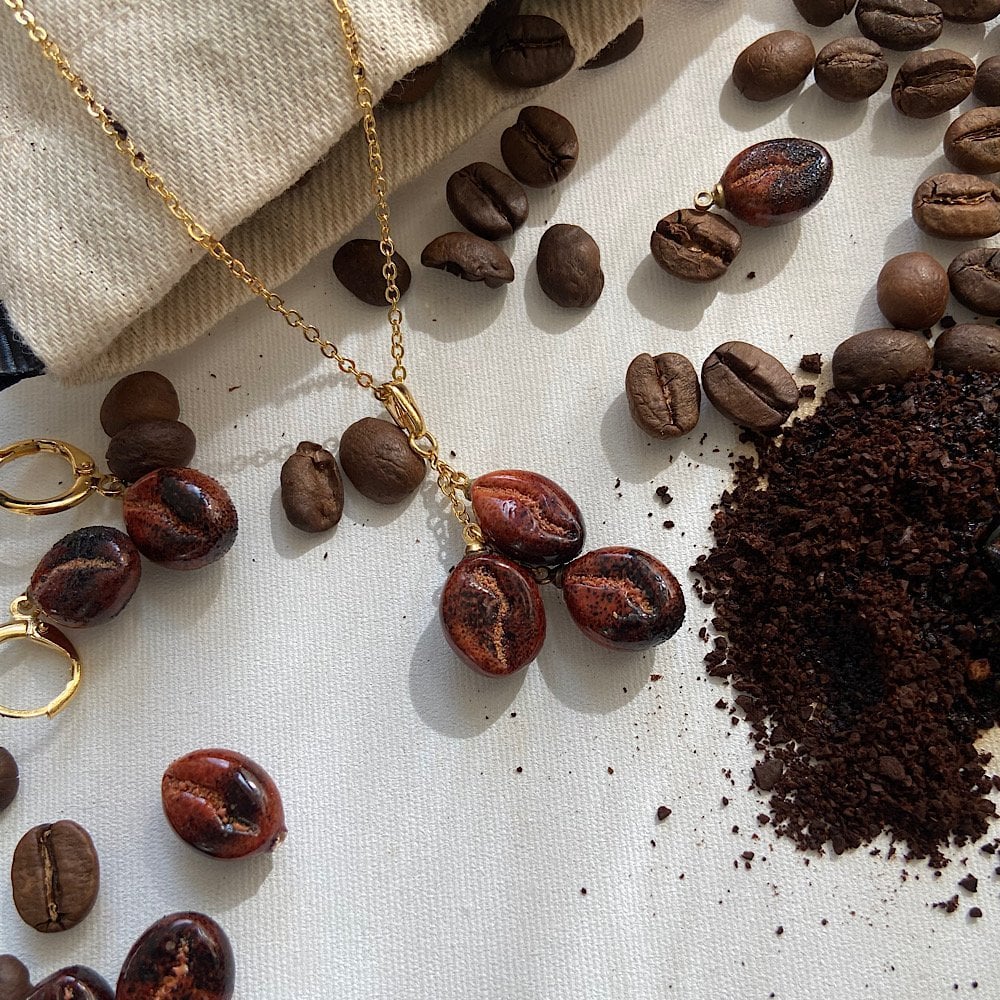 Üçlü Kahve Çekirdeği Kolye
