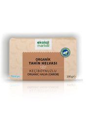 Organik Glutensiz Şekersiz Tahin Helvası Keçiboynuzlu 200 gr